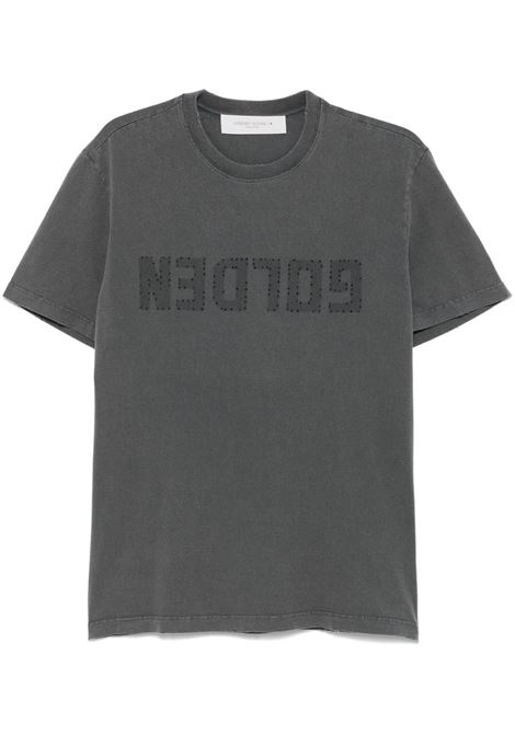 T-shirt con stampa in grigio Golden goose - uomo